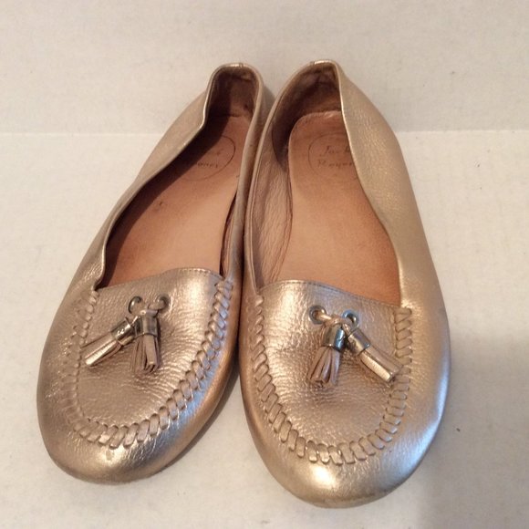 Jack Rogers Shoes - Jack Rogers Loafers 8 Gold Moccasin Tassel Leather